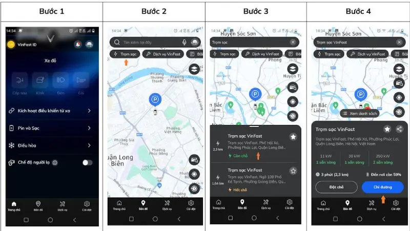 Cách tìm trạm sạc VinFast bằng công cụ dẫn đường (Bản đồ)